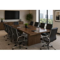 Mesa de juntas para oficina IMPORTANT con cubierta de vidrio