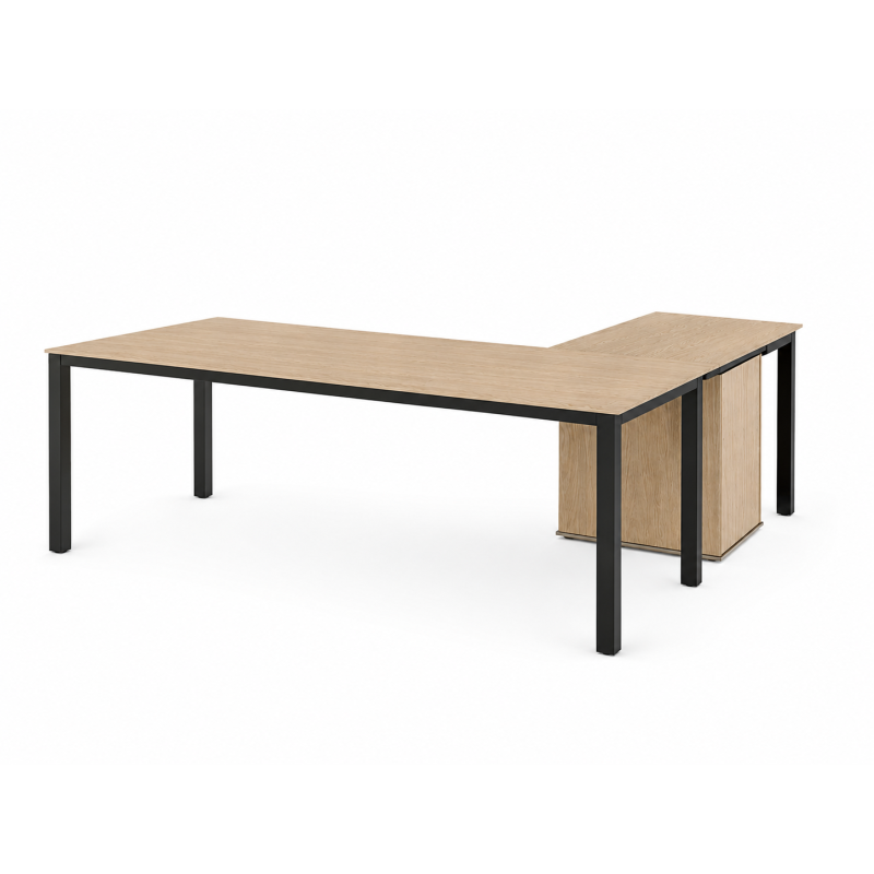 Mueble para oficina escritorio de melamina con archivero - Escritorios directivos - Muebles de oficina de alta calidad al mejor precio 