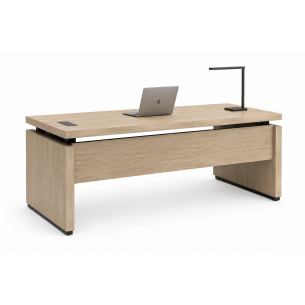 Escritorio de oficina ejecutivo rectangular con pasacables