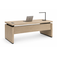Escritorio de oficina ejecutivo rectangular con pasacables