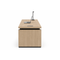 Escritorio de oficina ejecutivo rectangular con pasacables