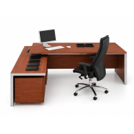 Escritorio de oficina mueble en L de melamina