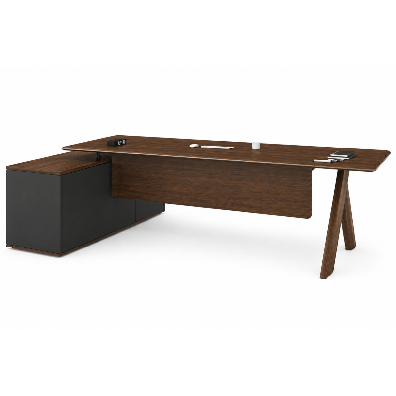 Escritorio de oficina ejecutivo de madera con cajones con pasacables - Escritorios directivos - Muebles de oficina de alta calidad al mejor precio 