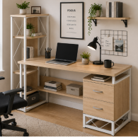 Escritorio para Computadora con Librero y Cajonera