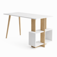 Mesa de estudio para escritorio de computadora con estantes y almacenamiento para oficina en casa PC