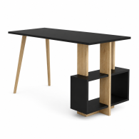 Mesa de estudio para escritorio de computadora con estantes y almacenamiento para oficina en casa PC