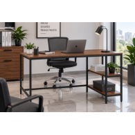 Escritorio de Oficina NEXO | Mueble Industrial con Repisas