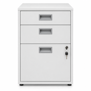 Archivero Metálico VERTEX 3 Gavetas | Mueble para Oficina con Llave