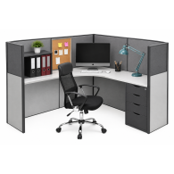 Estación de Trabajo BLACK ELEGANCE | Mueble de Oficina Ejecutivo Modular