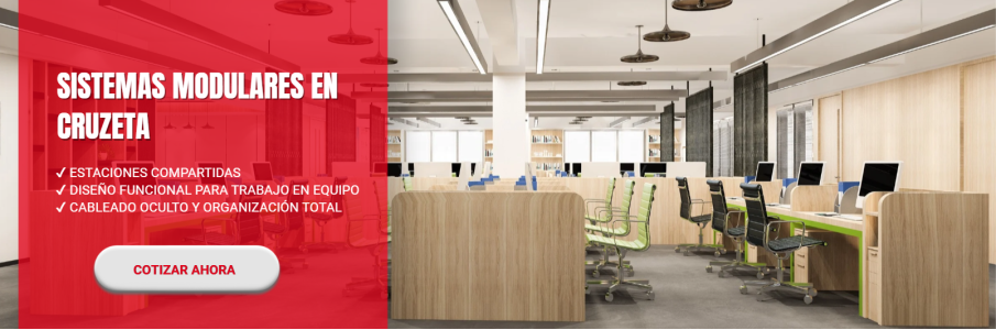 Muebles de oficina modulares en cruzeta
